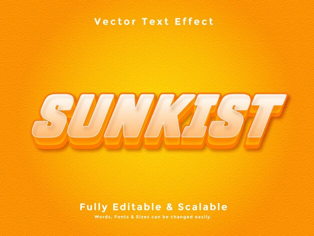 Sunkist 3d-teksteffect vectordownload