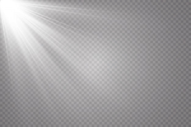 Vector sunlight on a transparent background. glow light effects.. sun glare on transparent background. the lens sparkles. transparent sunlight special lens flare light effect.