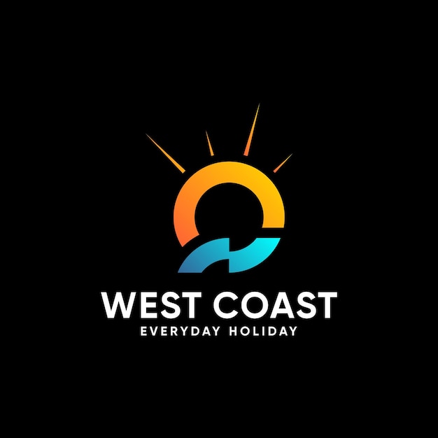 Vector sunlight west coast modern and elegant logo design template company