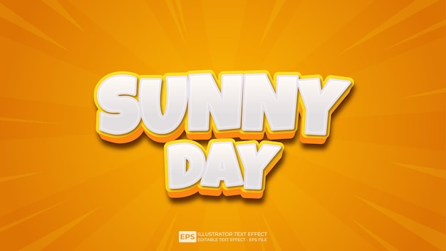 Sunny Day 3D 편집 가능한 텍스트 효과 글꼴