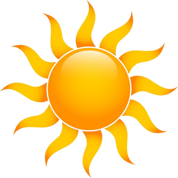 Vector sunny day, abstract sun, isolated on background, weather icon page symbol for your web site design