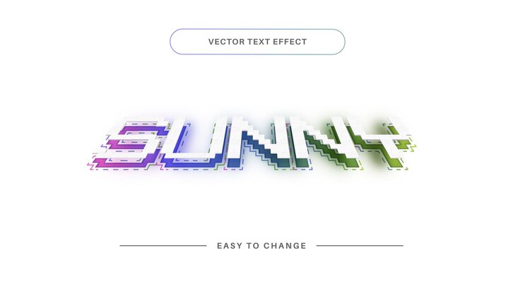 Vector sunny editable font vector text effect