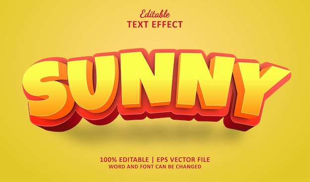 Солнечный стиль редактируемого текстового эффекта