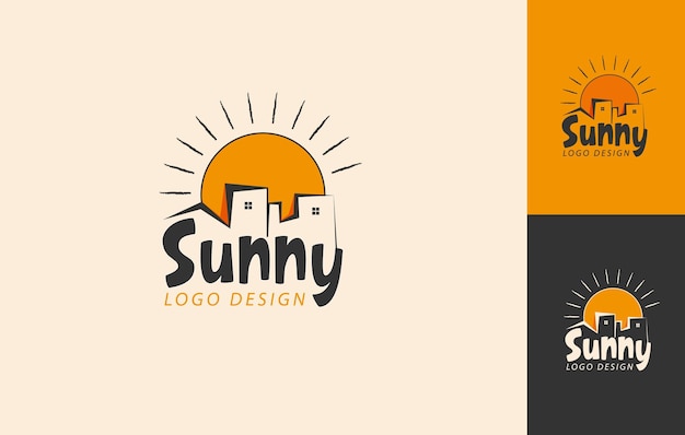 Vector the sunny light company logo or boho sun logo design also orange sunset logo