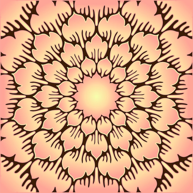 Вектор Солнечный узор декоративный абстрактный симметричный узор в форме квадрата