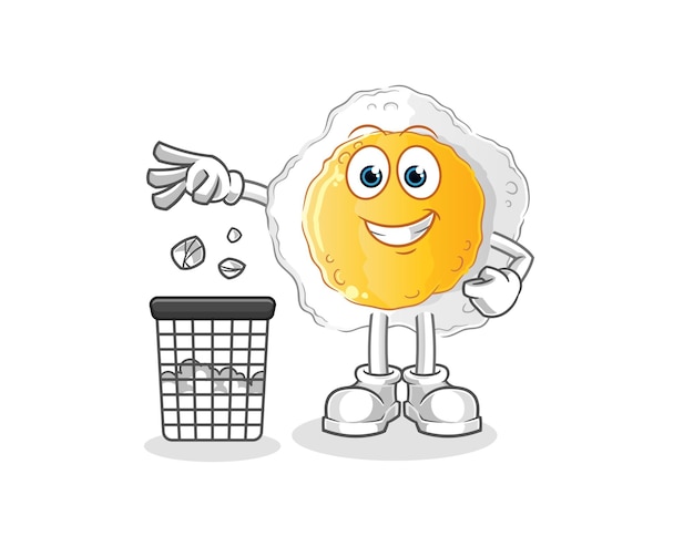 Sunny side up Throw garbage mascot. cartoon vector