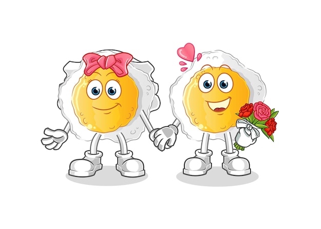 Sunny side up wedding cartoon. cartoon mascot vector