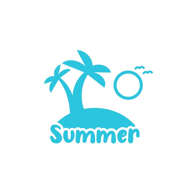 Vector sunny summer icon isolated on white background from blue icon set