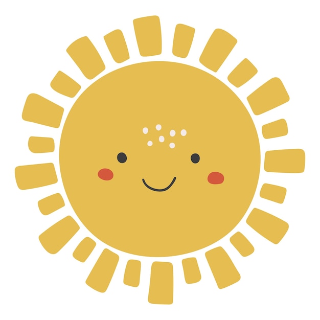 陽光向量插圖天氣向量兒童插圖天氣剪貼嬰兒元素kawaii