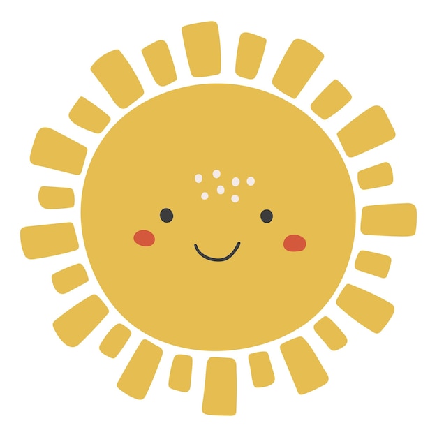 Sunny vector illustration Weather vector kids illustration Weather clipart baby element kawaii