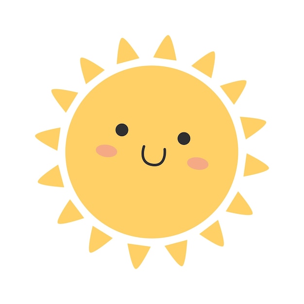 Sunny weather funny character Sun with rays