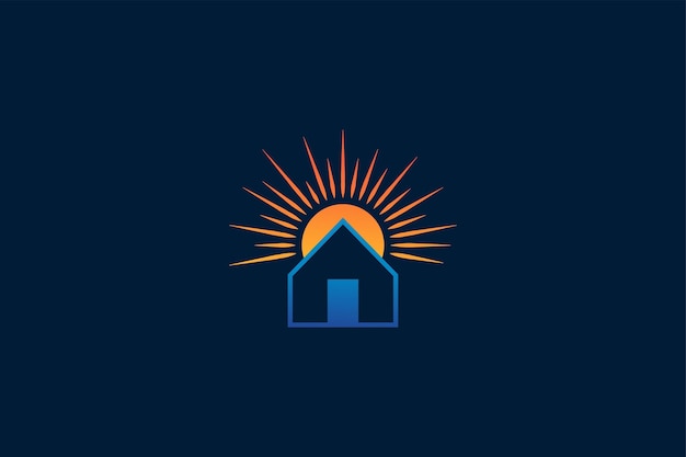 Sunrays and House vector