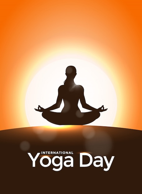 Sunrise background for international yoga day.