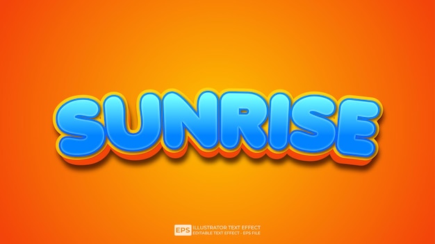 Sunrise 編集可能な 3D テキスト効果フォント