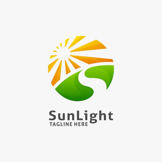 Sunrise logo design in circle shape