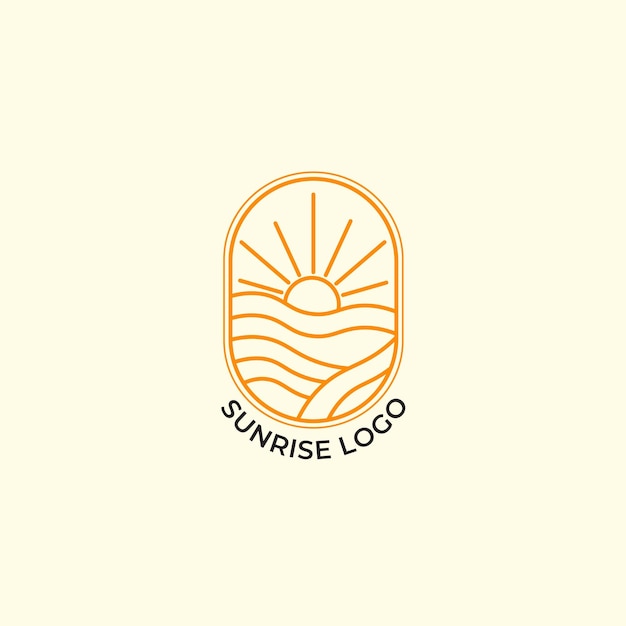 Sunrise logo template, Summer beach logo