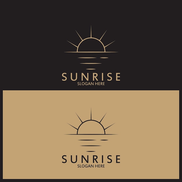 Vector sunrise logo and vector template