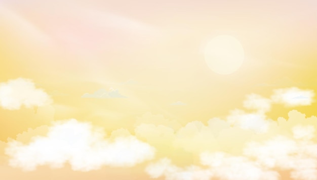 Sunrise in Morning sky Dramatic twilight cloudscape with Sunset in evening Vector pastel Sky