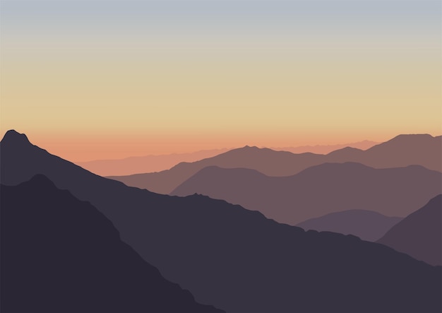 sunrise in mountains vector illustration landscape vector