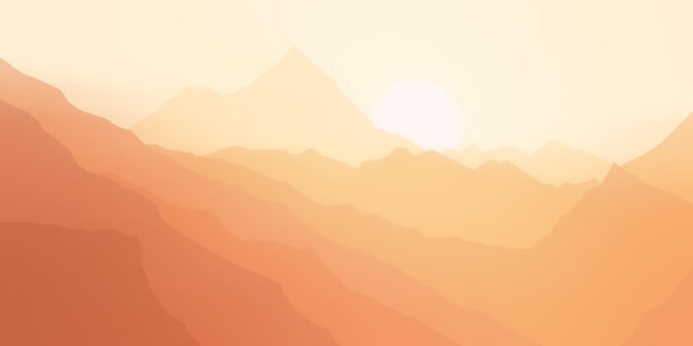 Sunrise in the mountains vector illustration morning landscape