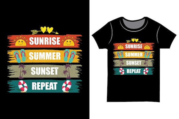 Sunrise Summer sunset Repeat SVG typography t shirt.