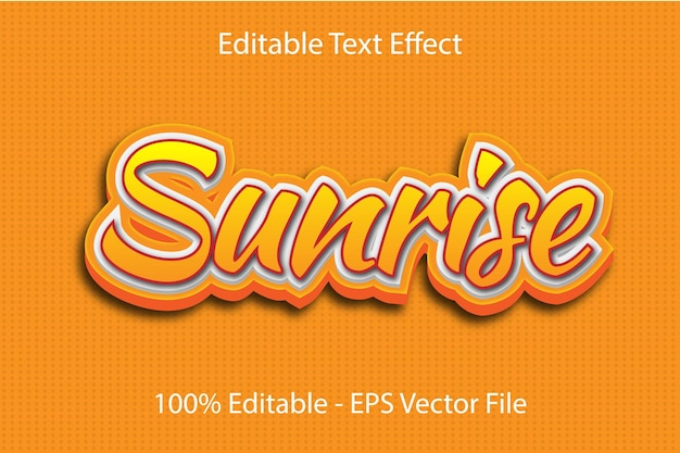 sunrise text effect 3 d emboss gradient style design