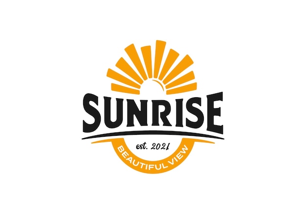 Vector sunrise view logo design illustration inspiration