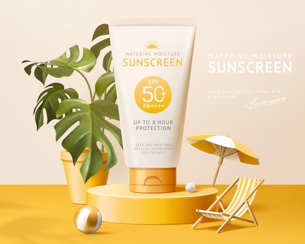 Vector sunscreen ad template