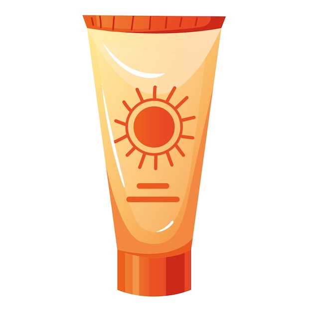 Vector sunscreen bottle tube summer time isolated on white background design element concept illustration