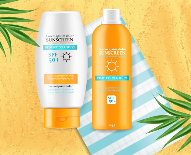 Sunscreen cream mock up illustration