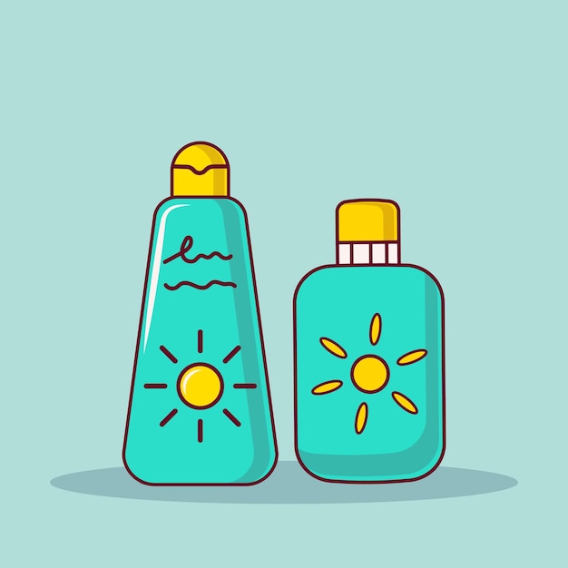 Vector sunscreen lotion cartoon vector illustration