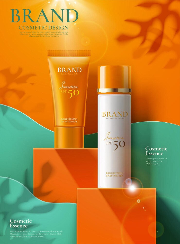 Vector sunscreen product ads