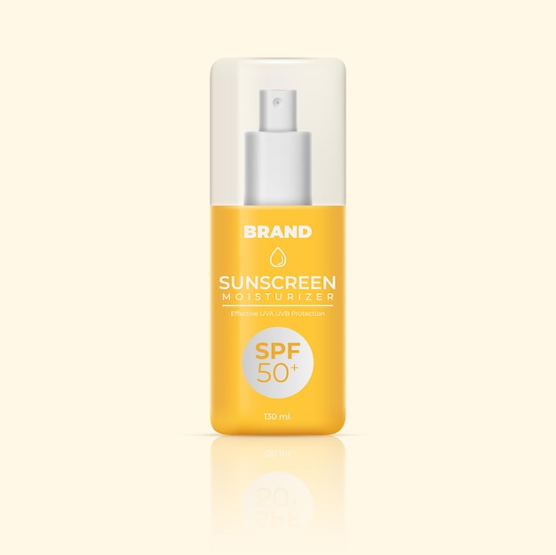 Sunscreen and sunblock spray realistic 3d sun protection cosmetics summer skincare beauty product