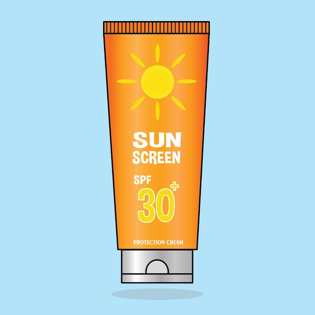 Sunscreen vector suncrean lotion uv protecting sunscreen