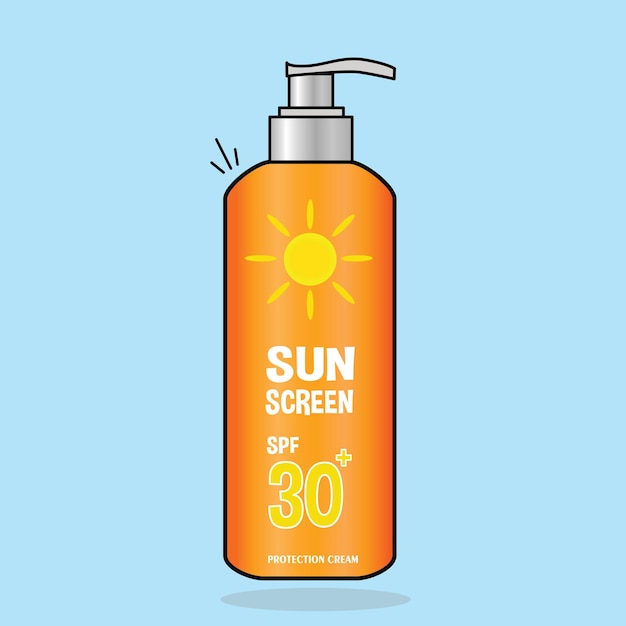 Sunscreen vector suncrean lotion uv protecting sunscreen