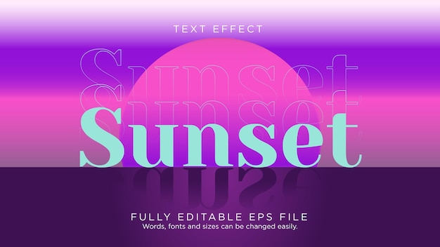 Sunset 80 레트로 텍스트 효과 글꼴 유형