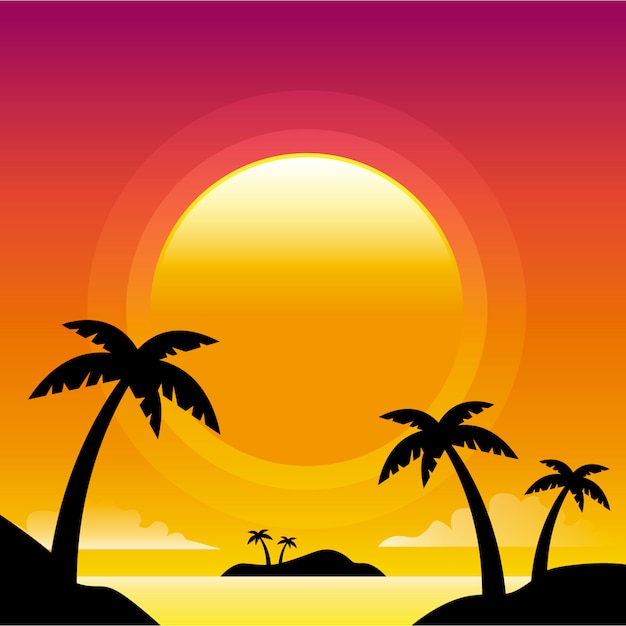 Sunset beach background