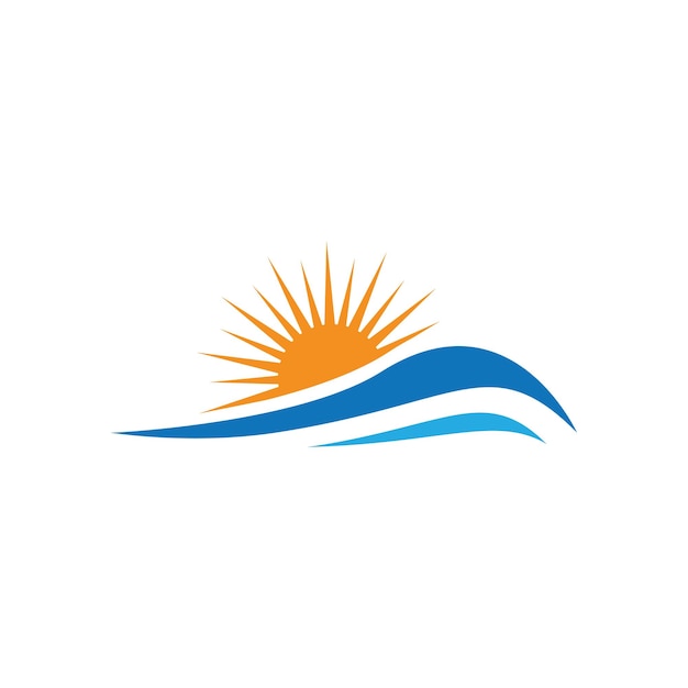 Sunset beach logo images illustration design