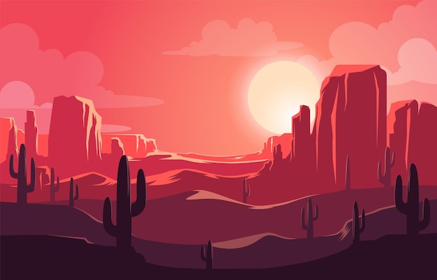 Sunset In The Desert Background