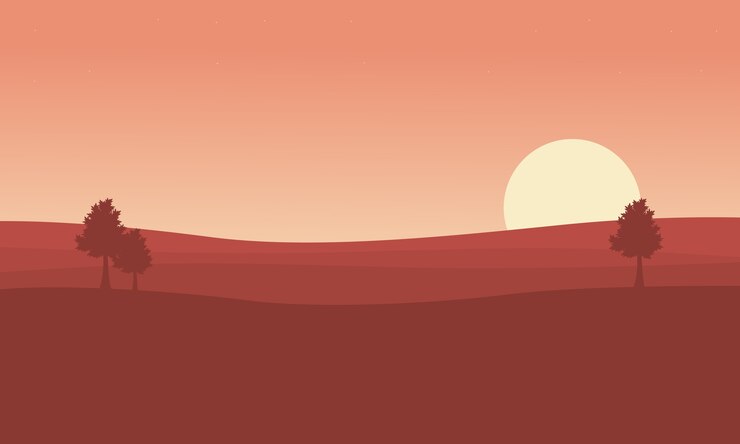 Vector sunset landscape