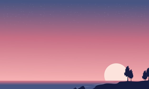 Vector sunset landscape