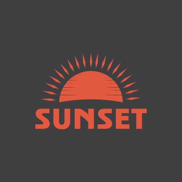 ベクトル 夕日のロゴのテンプレート