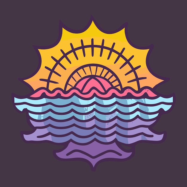 Sunset logo vectorontwerp