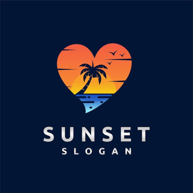 Logo del tramonto con il concetto di amore