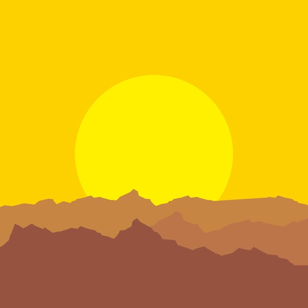 Sunset at the mountains background