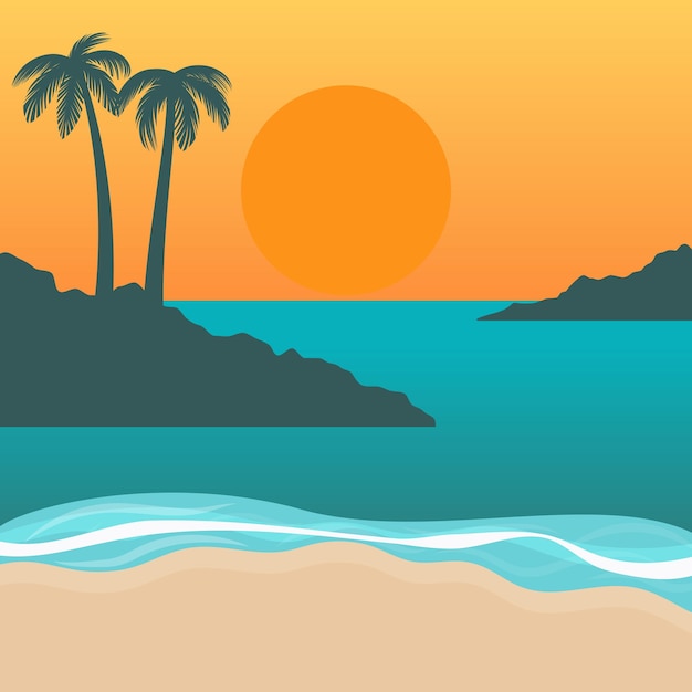 海の夕暮れ