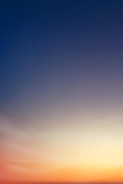 オレンジと青の色の夕暮れの空