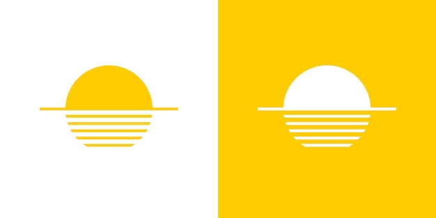 Sunset or sunrise sun logo sun sunburst sun logo