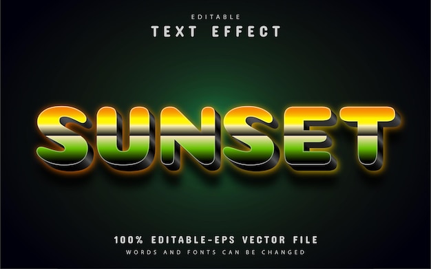 Sunset text effect with gradient