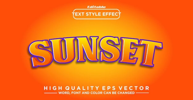 Sunset text style effect editable